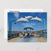 ヴィラノビーチフロリダ魚釣りピア シーズンポストカード (正面/裏面)
