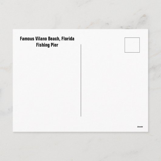 ヴィラノビーチフロリダ魚釣りピア シーズンポストカード (裏面)