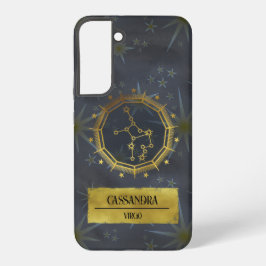 ヴィルゴ ダークゾディアック占星術 ブラック&ゴールド SAMSUNG GALAXY S22+ケース