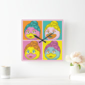 ヴィルディ・アーポップ・アートのト スクエア壁時計 (ホーム)