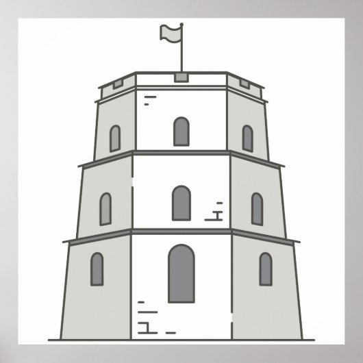 ヴィルニウスゲディミナスタワーランドマーク ポスター (正面)