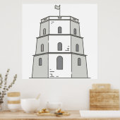 ヴィルニウスゲディミナスタワーランドマーク ポスター (キッチン)