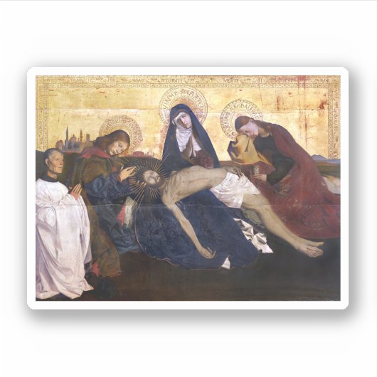 ヴィルヌーヴレーアヴィニョン広場ステッカーのピエタオブヴィルヌーヴレーズ シール (正面)