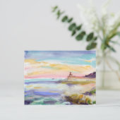 ヴィルフランシュ・シュルメールの灯台。水彩画 ポストカード (スタンド正面)