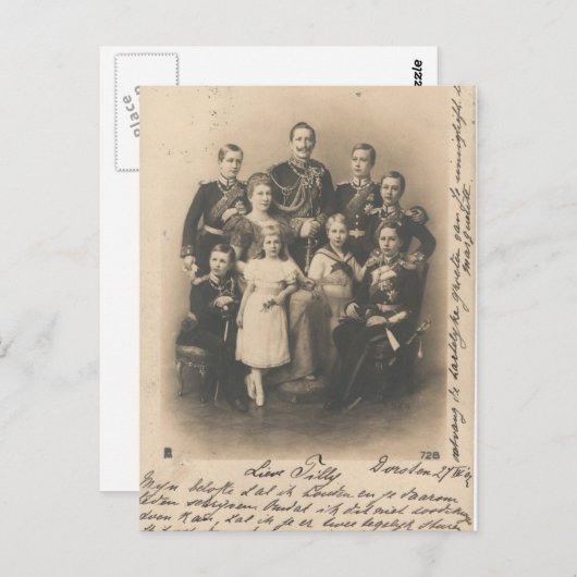 ヴィルヘルム二世の家族と共#017D ポストカード (正面/裏面)