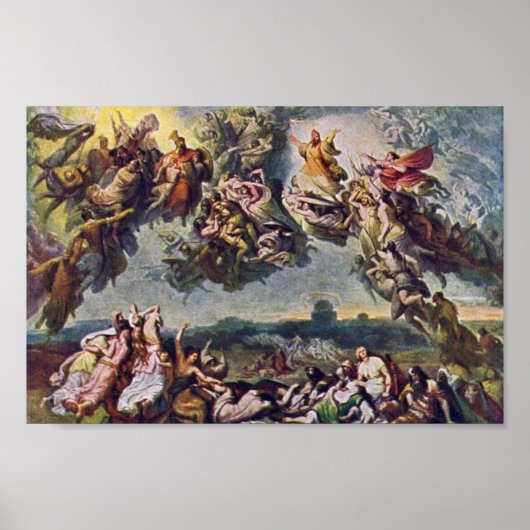 ヴィルヘルム・フォン・カウルバッハによるフン族の戦い ポスター (正面)