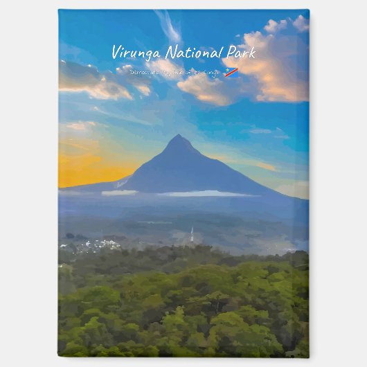 ヴィルンガ国立公園 コンゴ民主共和国 - 火山の平原 マグネット (正面)