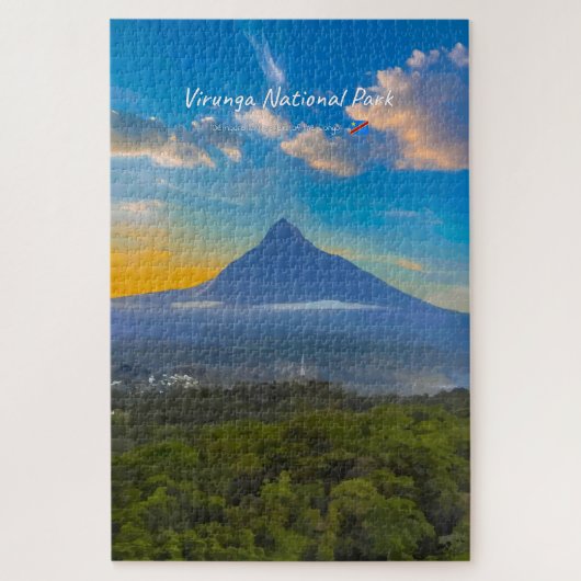ヴィルンガ国立公園、コンゴ民主共和国 - 火山 ジグソーパズル (縦)