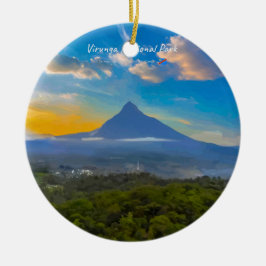 ヴィルンガ国立公園、コンゴ民主共和国 - 火山 セラミックオーナメント
