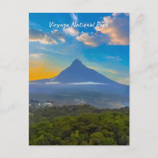 ヴィルンガ国立公園、コンゴ民主共和国 - 火山 ポストカード (正面)