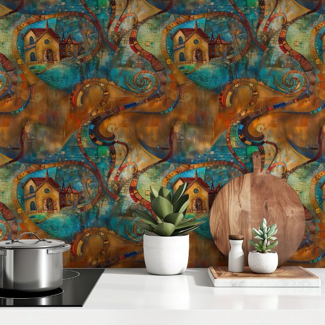 ヴィレお洒落ッジ：抽象芸術芸術的ピール&スティック 壁紙 (クリエイターアップロード済み)