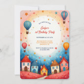 ヴィレカラフルッジホットエアバルーン1st誕生日 招待状 (正面)