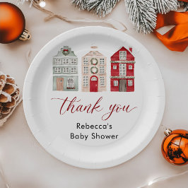 ヴィレッジで育む ウィンタースタイルのクリスマス・ベビーシャワー ペーパープレート