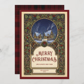 ヴィレッジクリスマスアールヌーボーヴィンテージ写真 シーズンカード (正面/裏面)