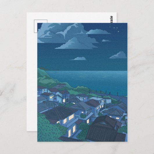 ヴィレッジシーブルーナイトスカイアニメ ポストカード (正面/裏面)