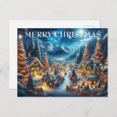 ヴィレッジスノーシ絵を描ーンのクリスマス シーズンポストカード (正面/裏面)