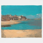 ヴィレッジバイザシーインブリタニーbyオディロン・レドン フリースブランケット (正面(横))