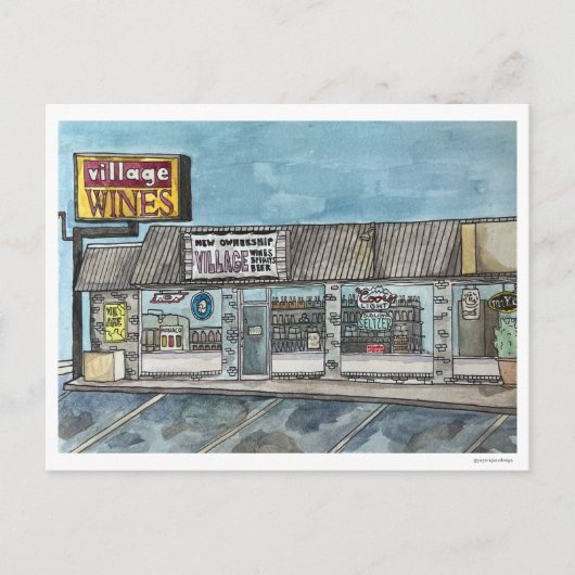 ヴィレッジワインズハンド絵を描ハガキ ポストカード (正面)