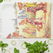 ヴィレッジ結婚ズ・キャッツ・バイ・ルイ・ワイン キッチンタオル (折り畳み)