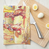 ヴィレッジ結婚ズ・キャッツ・バイ・ルイ・ワイン キッチンタオル (四つ折り)