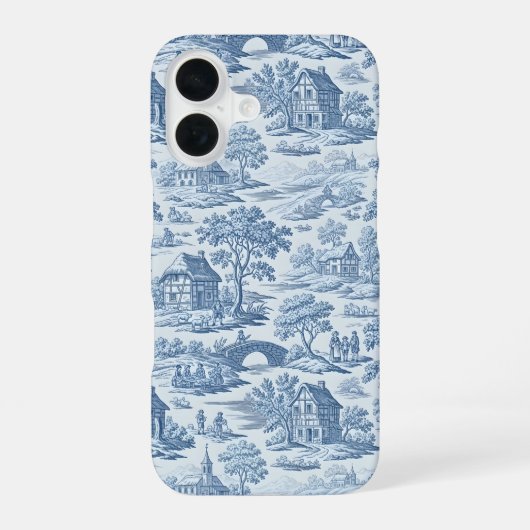 ヴィレッジ ブルー トワル iPhone 16ケース (裏面)