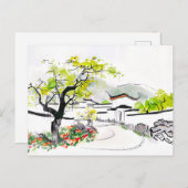 ヴィレ中国のッジビューウィズ伝統的ル ポストカード (正面/裏面)