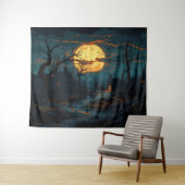 ヴィレ幽霊のよく出るッジハロウィーン背景 タペストリー (インサイチュ(横))