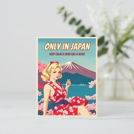 ヴィンおもしろいテージ旅行日本観光ガイジンユーモア ポストカード (スタンド正面)