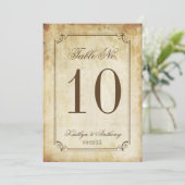 ヴィンエレガントテージ結婚式のテーブル番号カード 招待状 (スタンド正面)