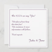 ヴィンエレガントテージ結婚式の発表、花のモチーフ (裏面)