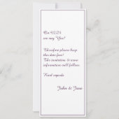 ヴィンエレガントテージ結婚式の発表、花のモチーフ (裏面)