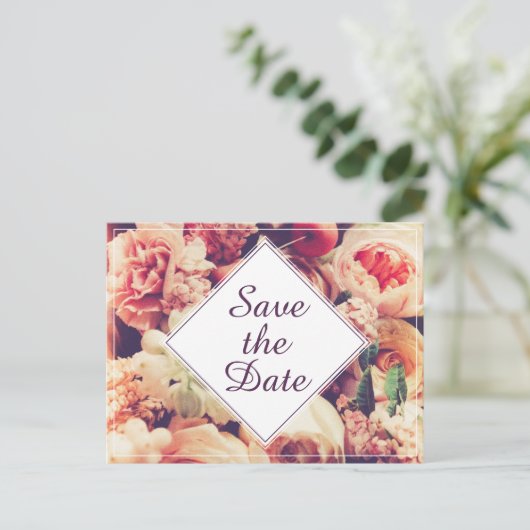 ヴィンエレガントテージ結婚式の発表、花のモチーフ シーズンポストカード (スタンド正面)