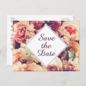 ヴィンエレガントテージ結婚式の発表、花のモチーフ シーズンポストカード (正面/裏面)