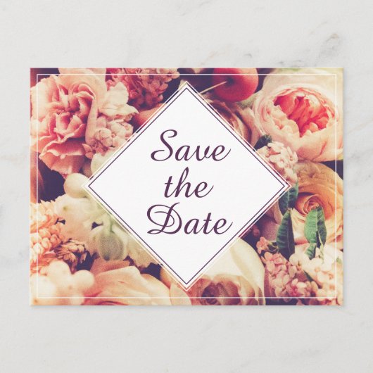 ヴィンエレガントテージ結婚式の発表、花のモチーフ シーズンポストカード (正面)
