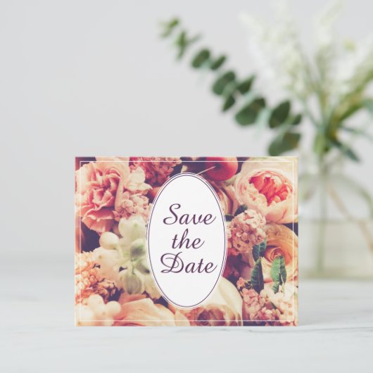 ヴィンエレガントテージ結婚式の発表、花のモチーフ シーズンポストカード (スタンド正面)