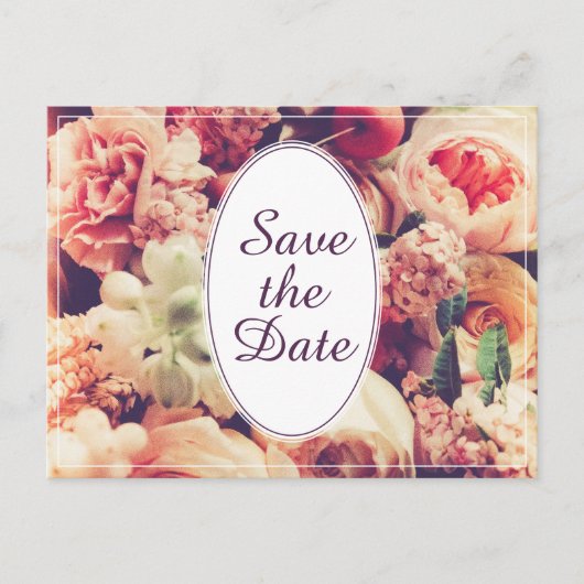 ヴィンエレガントテージ結婚式の発表、花のモチーフ シーズンポストカード (正面)