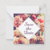 ヴィンエレガントテージ結婚式の発表、花のモチーフ ノートカード (正面)