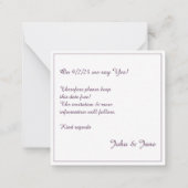 ヴィンエレガントテージ結婚式の発表、花のモチーフ ノートカード (裏面)