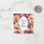 ヴィンエレガントテージ結婚式の発表、花のモチーフ ノートカード (正面/裏面インサイチュ)