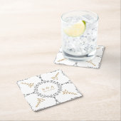 ヴィンエレガントフォーマルテージ結婚式モノグラム スクエアペーパーコースター (インサイチュ)