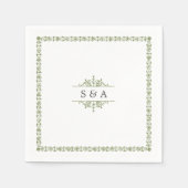 ヴィンエレガントモダンテージ結婚式モノグラム スタンダードカクテルナプキン (正面)