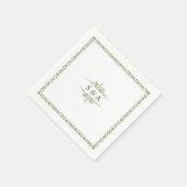 ヴィンエレガントモダンテージ結婚式モノグラム スタンダードカクテルナプキン (角)