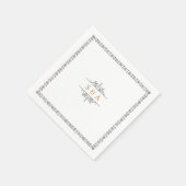 ヴィンエレガントモダンテージ結婚式モノグラム スタンダードカクテルナプキン (角)