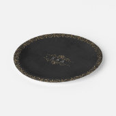 ヴィンエレガントモダンテージ結婚式モノグラム ペーパープレート (アングル)