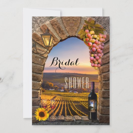 ヴィンエレガントヤイタリアンードワインブライダルシャワー 招待状 (正面)