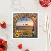 ヴィンエレガントヤードワインをテーマ結婚にした スタンダードカクテルナプキン (インサイチュ)