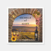 ヴィンエレガントヤードワインをテーマ結婚にした スタンダードカクテルナプキン (正面)