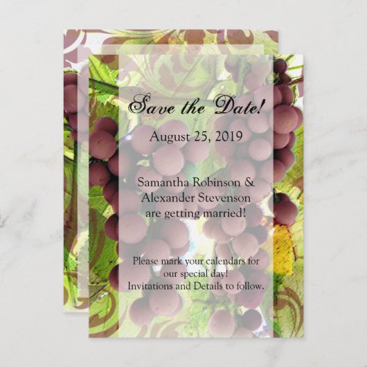 ヴィンエレガントヤード紫/緑ブドウ保存日 案内ポストカード (正面/裏面)