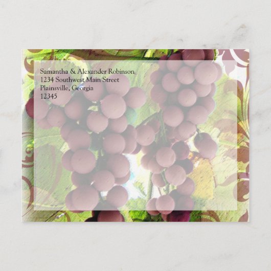ヴィンエレガントヤード紫/緑ブドウ保存日 案内ポストカード (裏面)