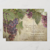 ヴィンエレガントヤ素朴ードワイナリー秋カップルシャワー 招待状 (正面/裏面)